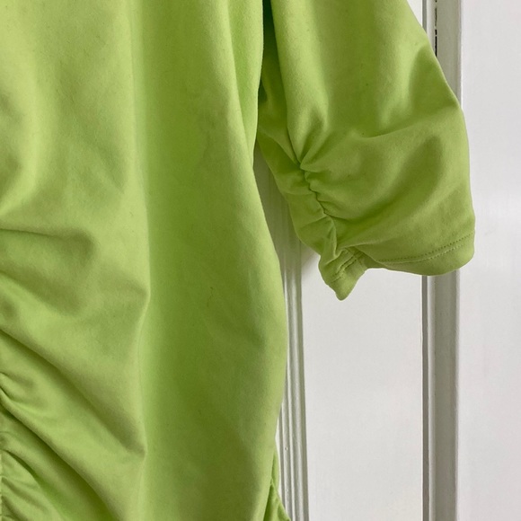Calvin Klein Scrunched Lime Green Zip Up Sweatshirt - Picture 5 of 16